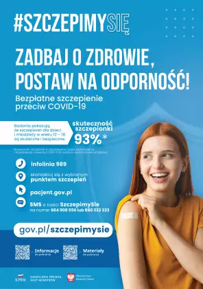  Plakaty informujące o szczepieniu przeciw COVID-19