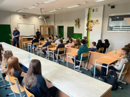 Spotkanie naszych uczniów z przedstawicielami KPP w Lublińcu