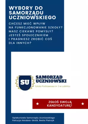 Wybory do Samorządu Uczniowskiego - zgłoś swoją kandydaturę!