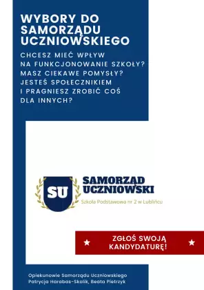 Wybory do Samorządu Uczniowskiego - zgłoś swoją kandydaturę!