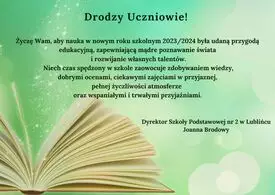 Życzenia na nowy rok szkolny 2023/2024