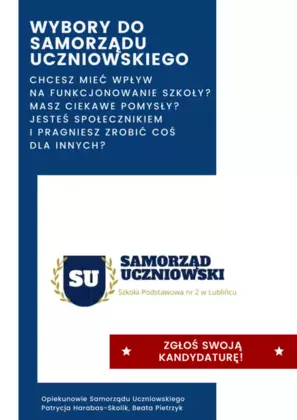 Wybory do Samorządu Uczniowskiego - zgłoś swoją kandydaturę!