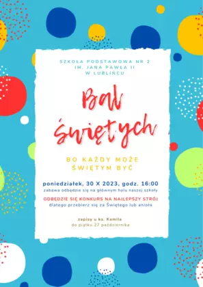 „Bal Świętych” w naszej szkole